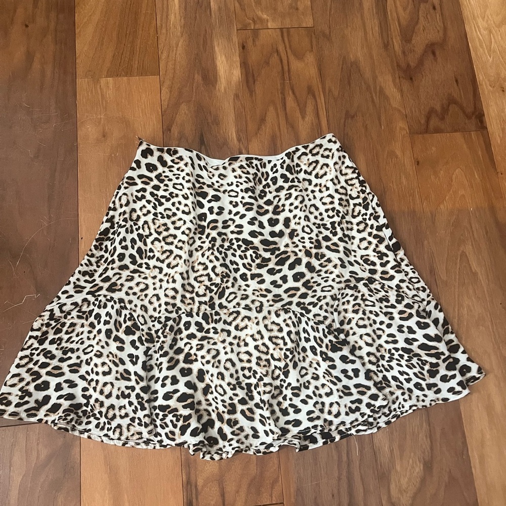 Francesca's Collections Animal Print Skater Skirt